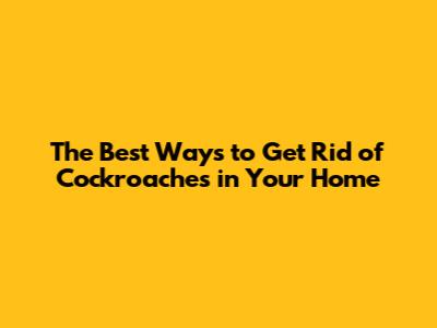 The Best Ways to Get Rid of Cockroaches in Your Home