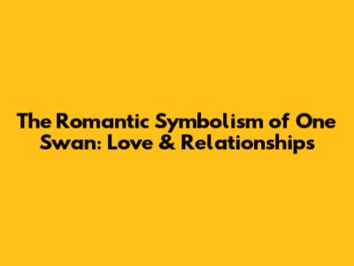 The Romantic Symbolism of One Swan: Love & Relationships