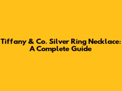 Tiffany & Co. Silver Ring Necklace: A Complete Guide