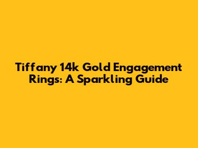 Tiffany 14k Gold Engagement Rings: A Sparkling Guide