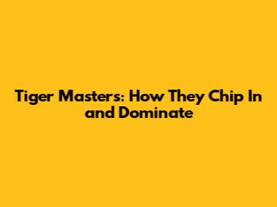 Tiger Masters: How They Chip In and Dominate
