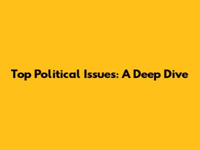 Top Political Issues: A Deep Dive