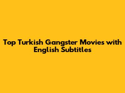 Top Turkish Gangster Movies with English Subtitles