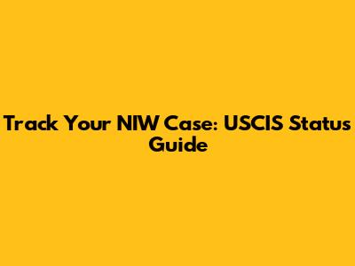 Track Your NIW Case: USCIS Status Guide
