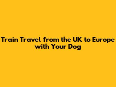 Train Travel from the UK to Europe with Your Dog