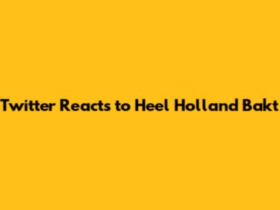 Twitter Reacts to Heel Holland Bakt