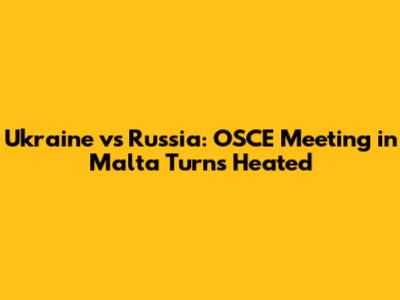Ukraine vs Russia: OSCE Meeting in Malta Turns Heated