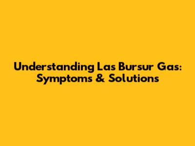 Understanding Las Bursur Gas: Symptoms & Solutions