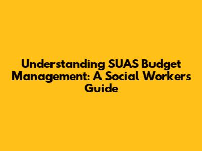 Understanding SUAS Budget Management: A Social Worker's Guide