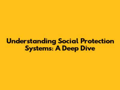 Understanding Social Protection Systems: A Deep Dive