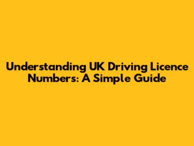 Understanding UK Driving Licence Numbers: A Simple Guide