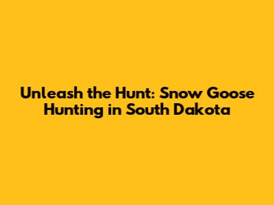 Unleash the Hunt: Snow Goose Hunting in South Dakota