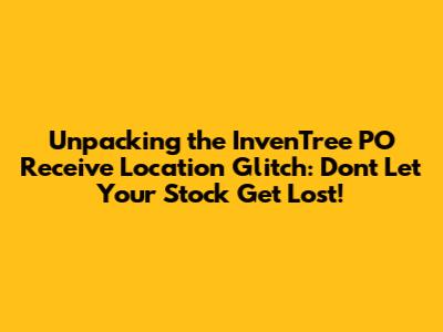 Unpacking the InvenTree PO Receive Location Glitch: Don't Let Your Stock Get Lost!