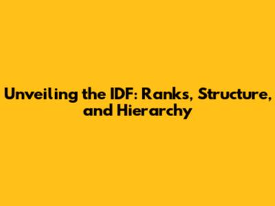 Unveiling the IDF: Ranks, Structure, and Hierarchy