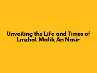 Unveiling the Life and Times of Lmzhal Malik An Nasir