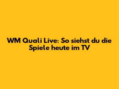WM Quali Live: So siehst du die Spiele heute im TV