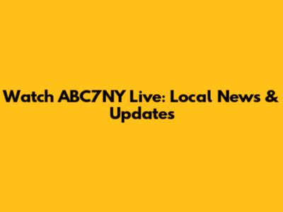 Watch ABC7NY Live: Local News & Updates