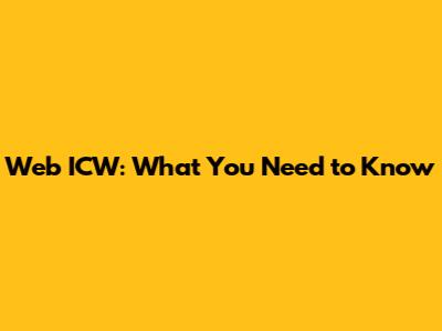 Web ICW: What You Need to Know