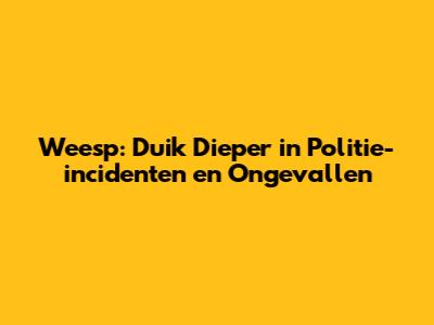 Weesp: Duik Dieper in Politie-incidenten en Ongevallen