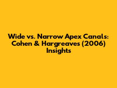 Wide vs. Narrow Apex Canals: Cohen & Hargreaves (2006) Insights