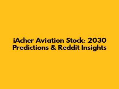 iAcher Aviation Stock: 2030 Predictions & Reddit Insights
