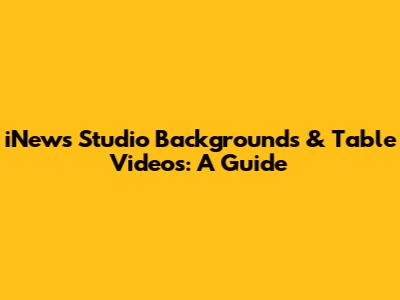 iNews Studio Backgrounds & Table Videos: A Guide