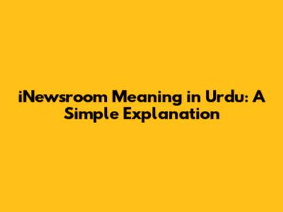 iNewsroom Meaning in Urdu: A Simple Explanation
