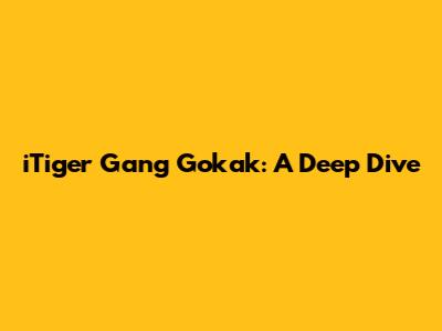 iTiger Gang Gokak: A Deep Dive