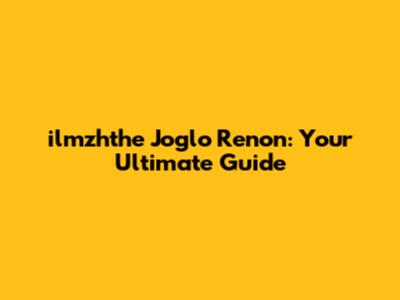 ilmzhthe Joglo Renon: Your Ultimate Guide